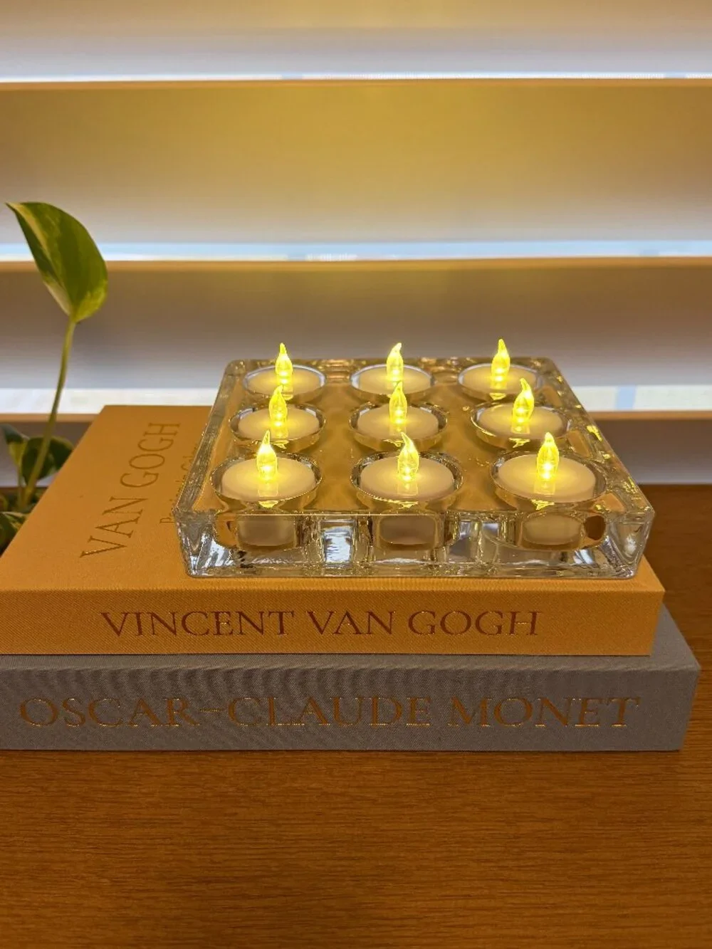 VTG Crate & Barrel Glass Tea Light Holder